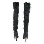 Betsy Collection Dress Over the Knee Boots Side Zipper with Sculptural Heel