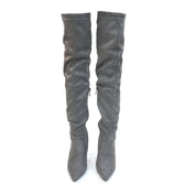 Betsy Collection Dress Over the Knee Boots Side Zipper with Sculptural Heel
