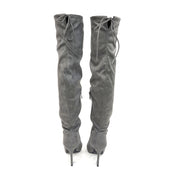 Betsy Collection Dress Over the Knee Boots Side Zipper with Sculptural Heel