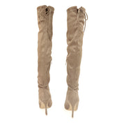 Betsy Collection Dress Over the Knee Boots Side Zipper with Sculptural Heel