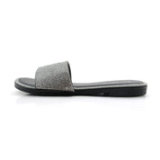 Lurnyet Women Rhinestone Embellished Slide Sandals