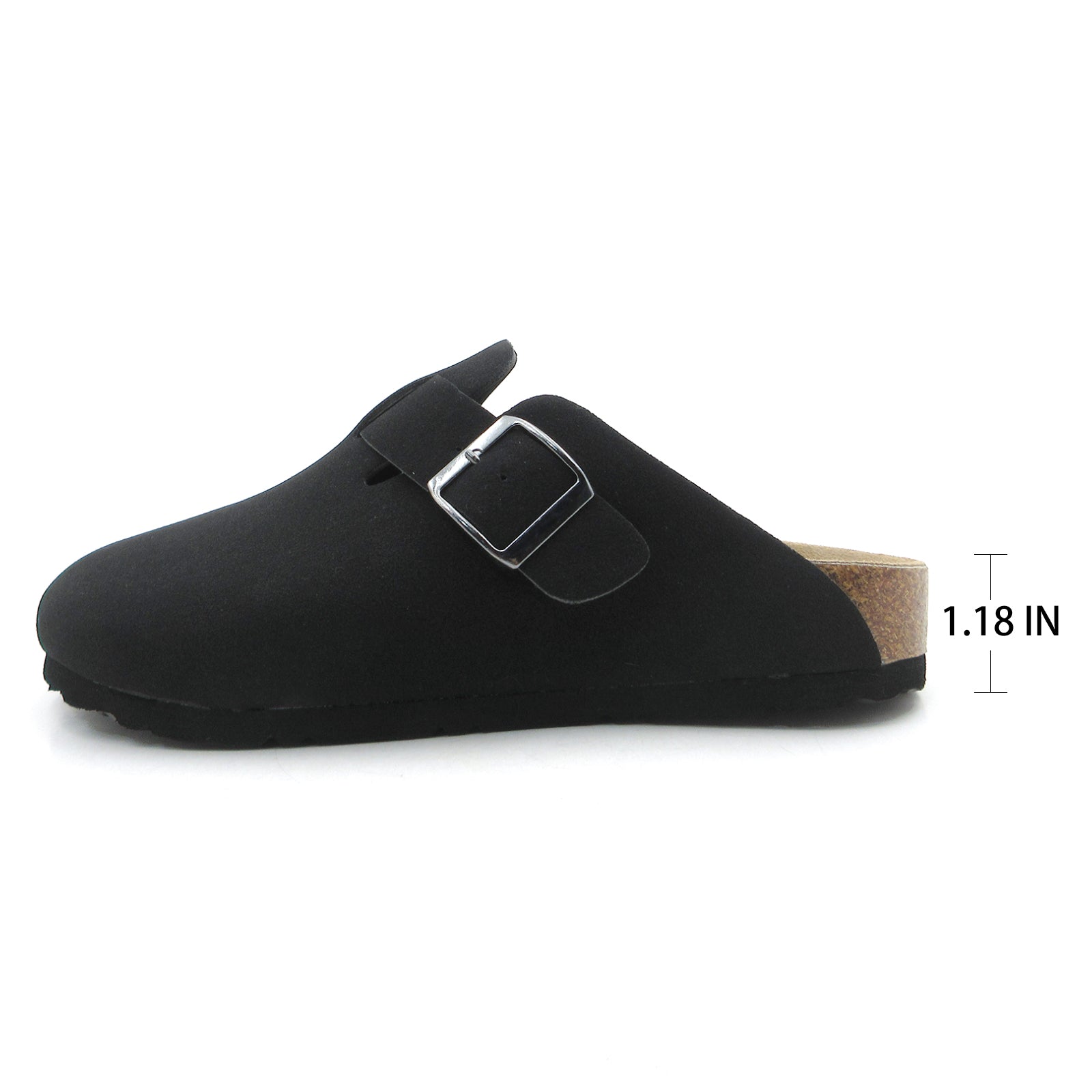 Lurnyet Women's Slip On Suede Clogs with Buckle Closure Sandal