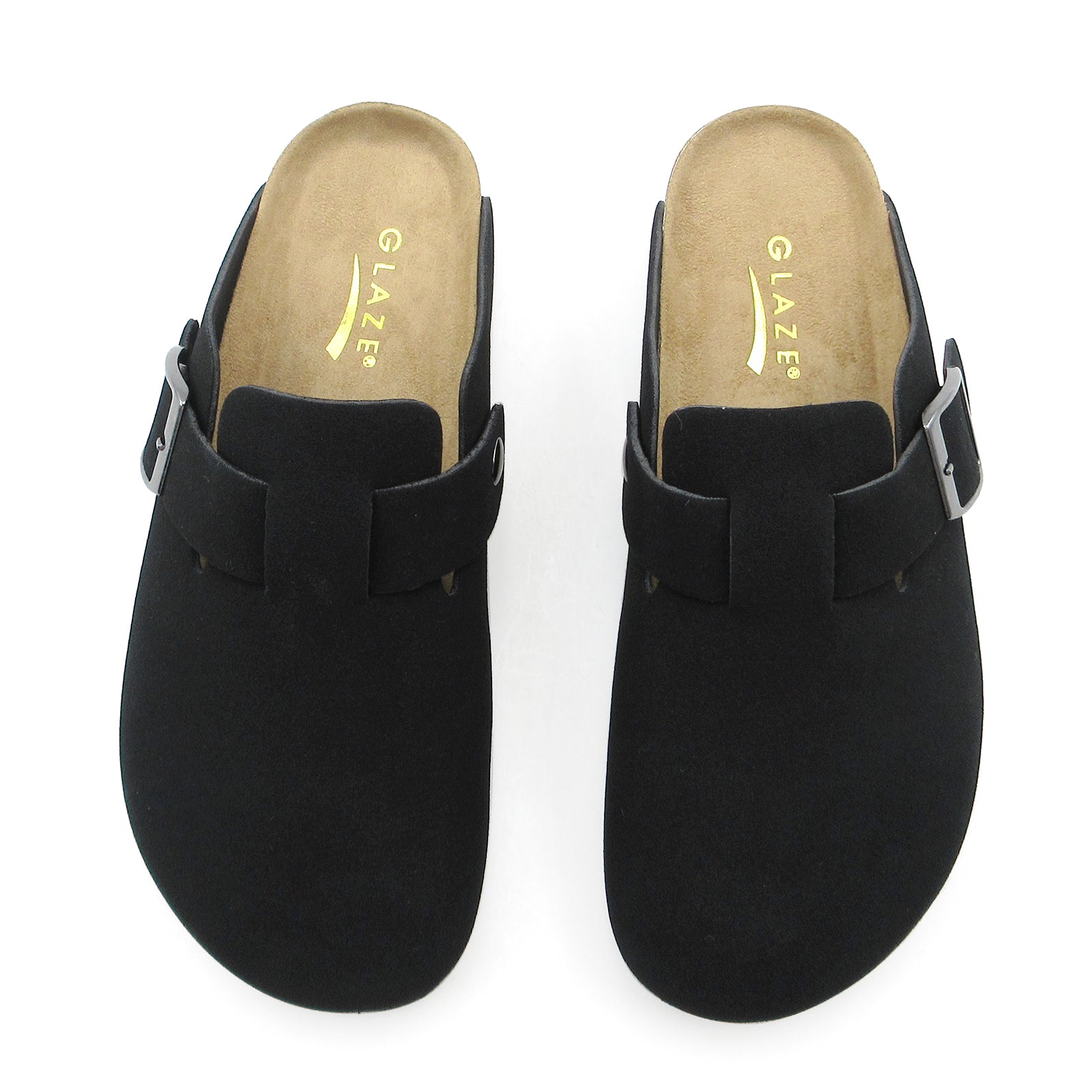 Lurnyet Women's Slip On Suede Clogs with Buckle Closure Sandal