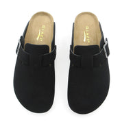 Lurnyet Women's Slip On Suede Clogs with Buckle Closure Sandal