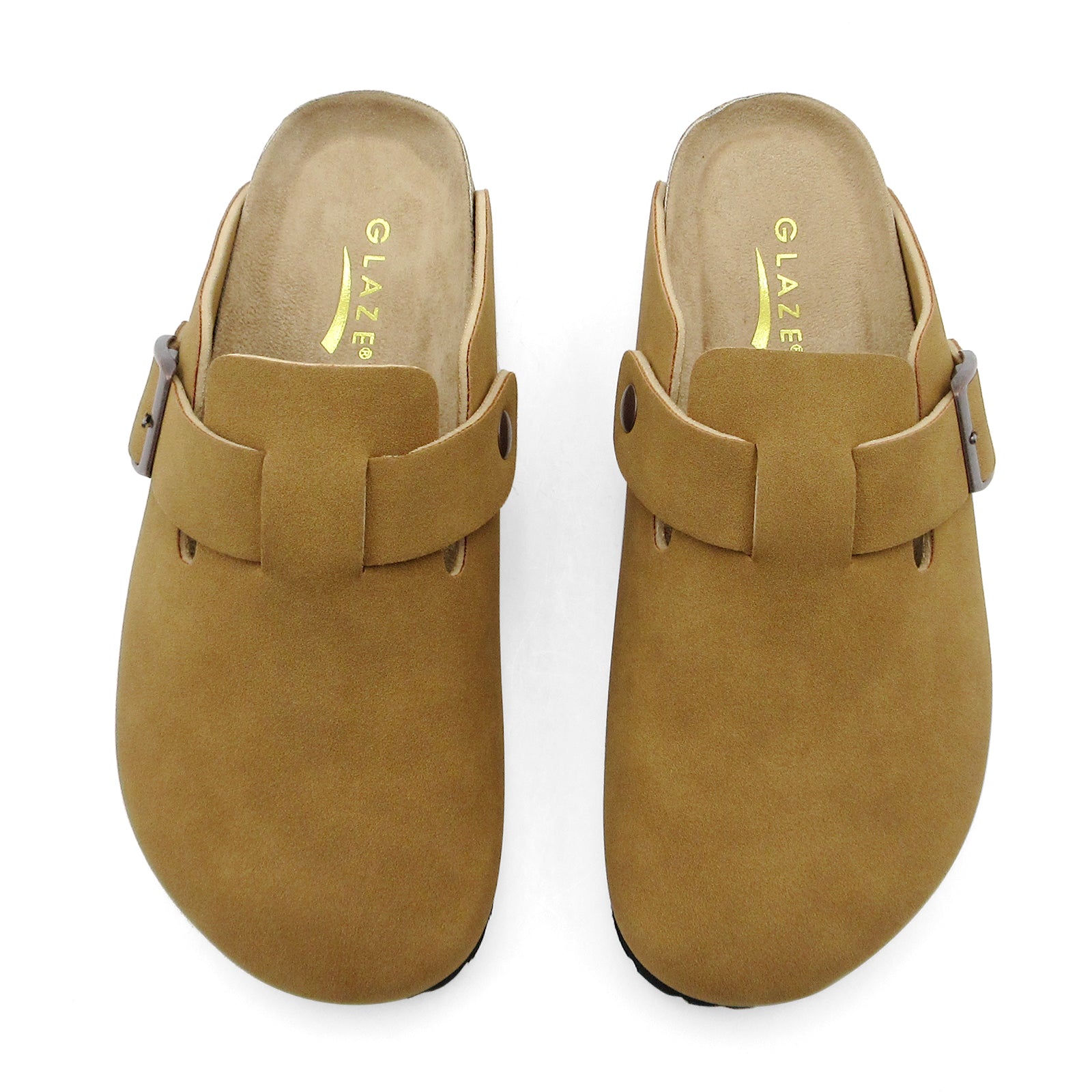 Lurnyet Women's Slip On Suede Clogs with Buckle Closure Sandal