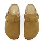 Lurnyet Women's Slip On Suede Clogs with Buckle Closure Sandal