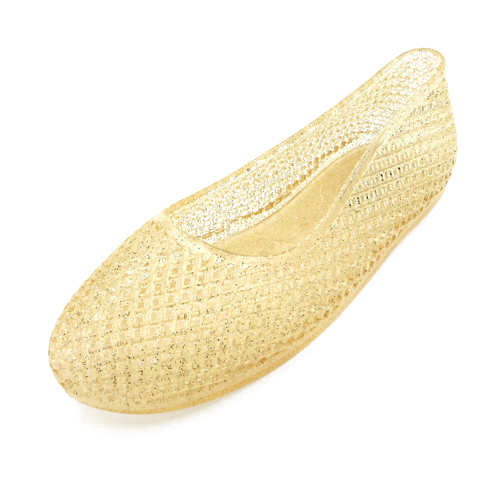 Lurneyt Women's Glitter Jelly Flexible Ballet Flats Breathable Mesh Design
