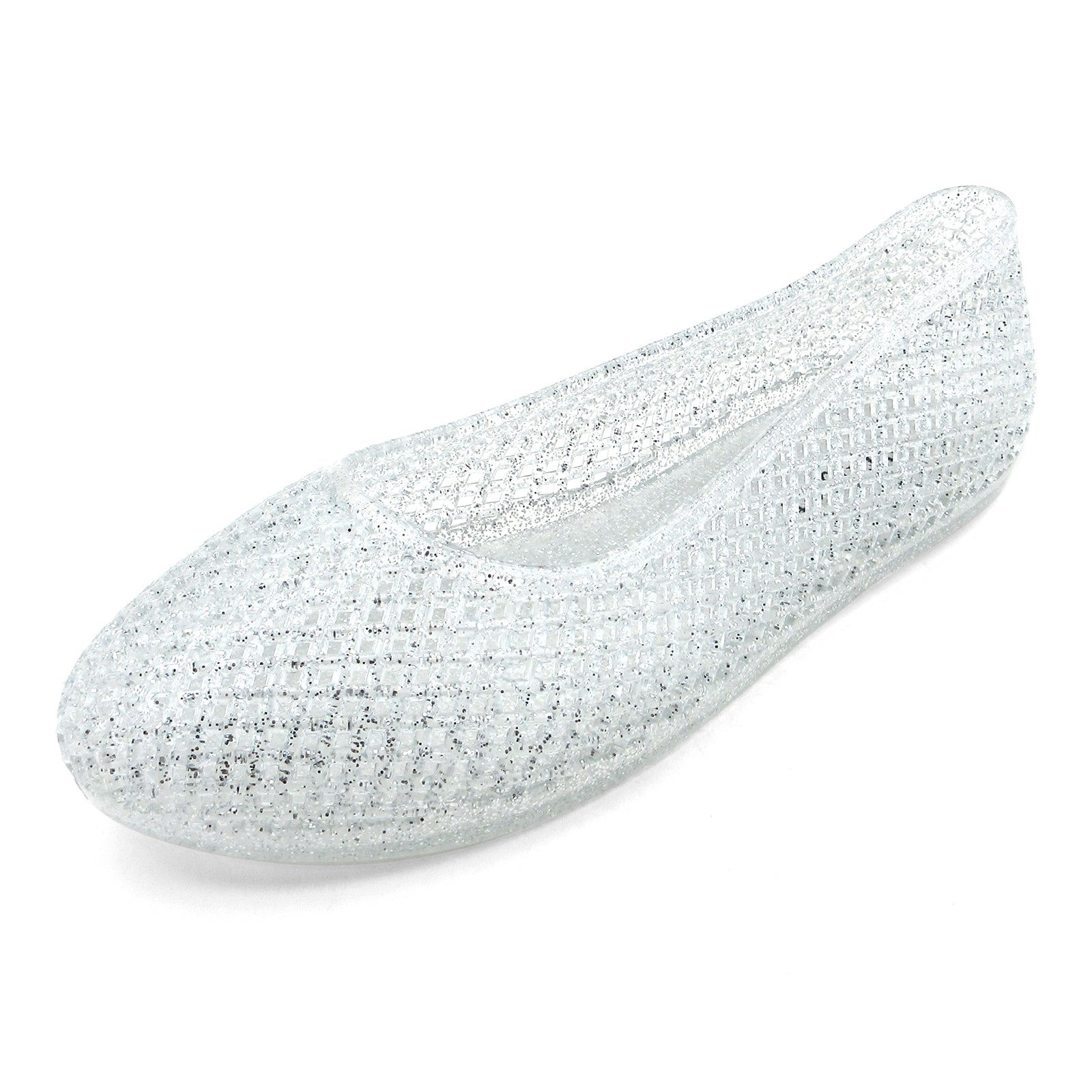 Lurneyt Women's Glitter Jelly Flexible Ballet Flats Breathable Mesh Design