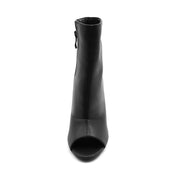 Lurnyet Women's Peep Toe Ankle 4 Inch High Heel Boot