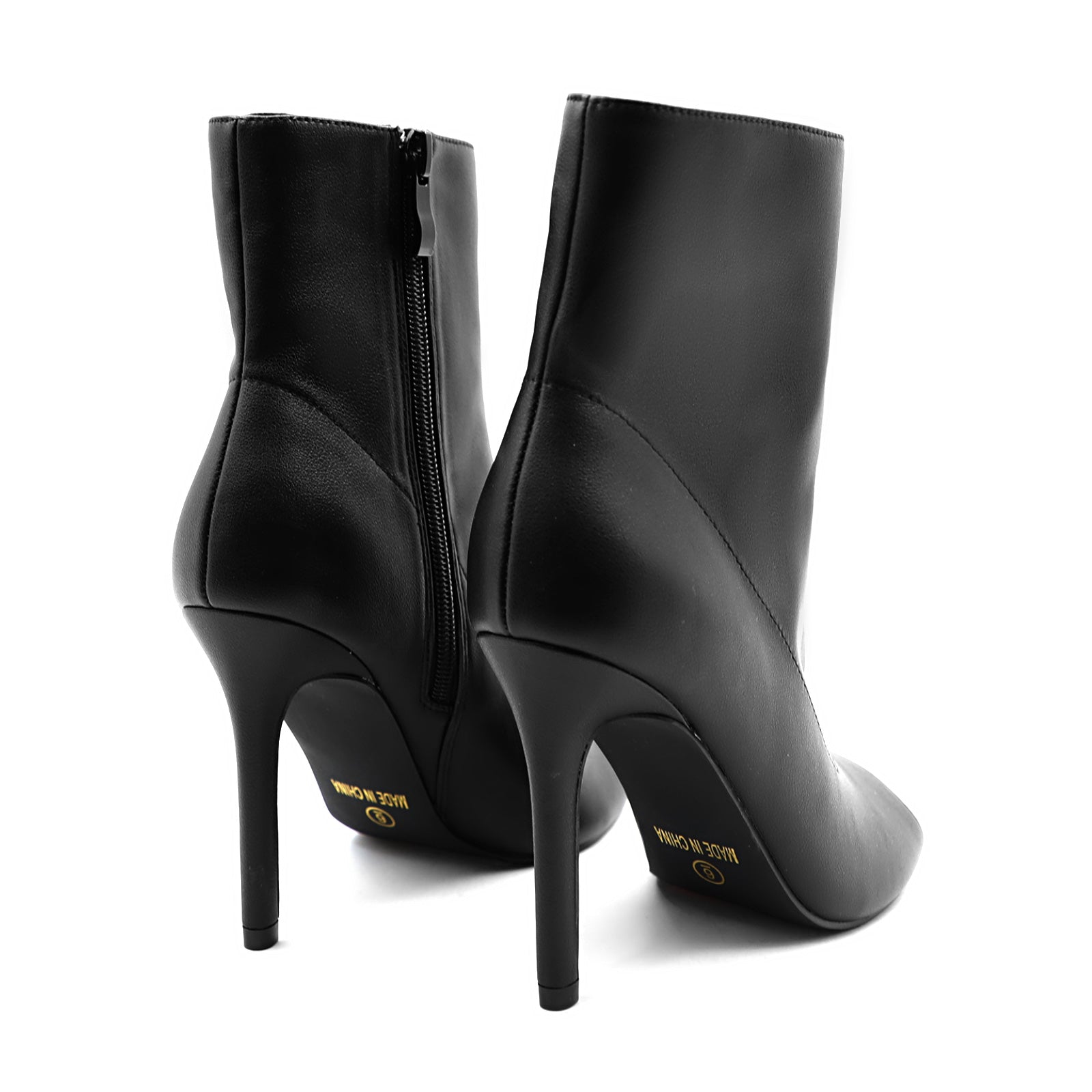 Lurnyet Women's Peep Toe Ankle 4 Inch High Heel Boot