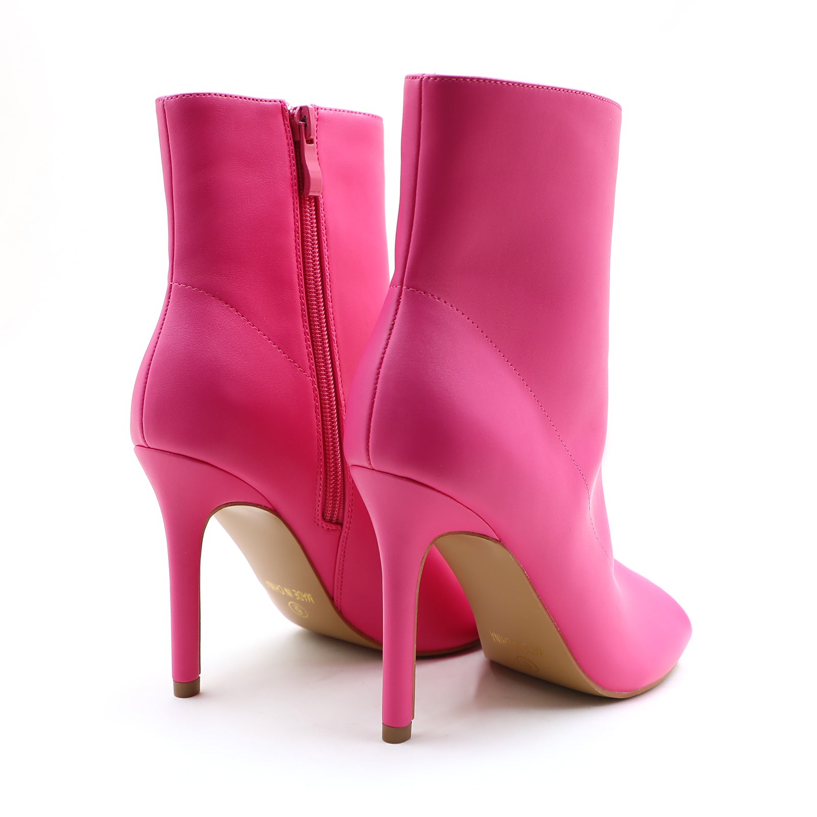 Lurnyet Women's Peep Toe Ankle 4 Inch High Heel Boot