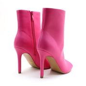 Lurnyet Women's Peep Toe Ankle 4 Inch High Heel Boot