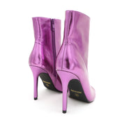 Lurnyet Women's Peep Toe Ankle 4 Inch High Heel Boot