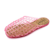 Lurnyet Womens Glitter Jelly Comfort Cushion Slide Flat Sandal with Cork Footbed