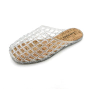 Lurnyet Womens Glitter Jelly Comfort Cushion Slide Flat Sandal with Cork Footbed