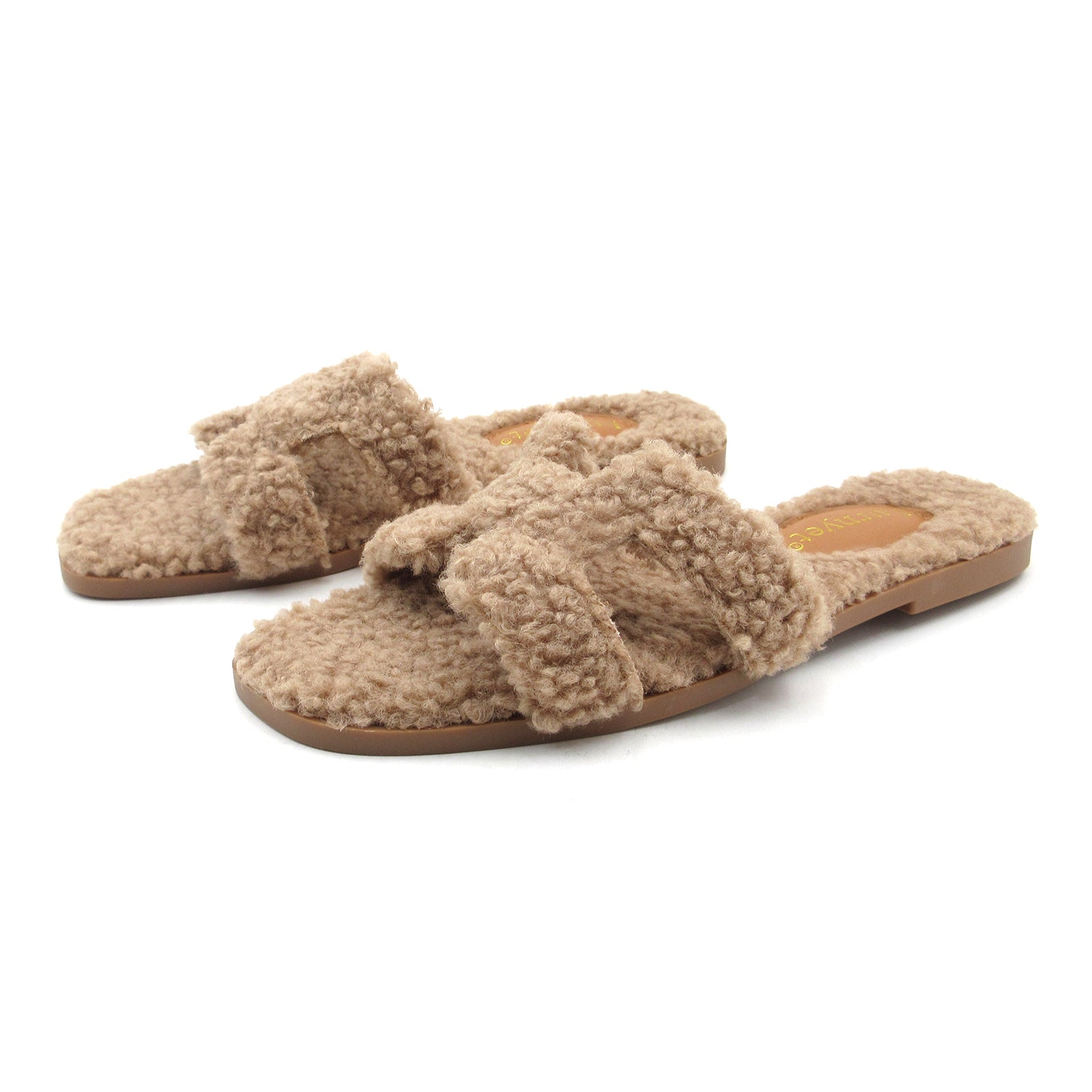 Women Furry Slipper Sandal with Warm Plush Lining for Indoor Outdoor