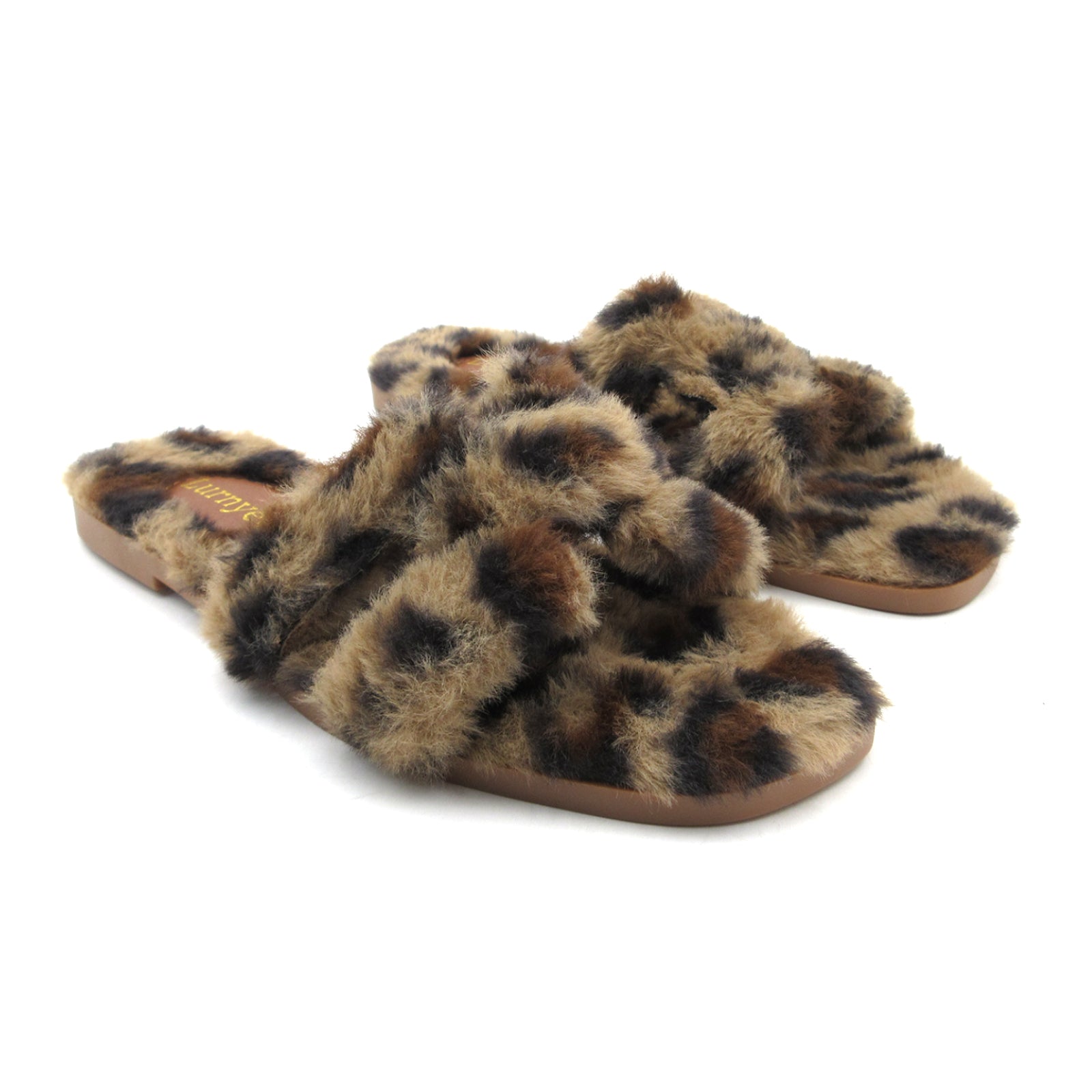 Women Furry Slipper Sandal with Warm Plush Lining for Indoor Outdoor