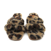 Women Furry Slipper Sandal with Warm Plush Lining for Indoor Outdoor