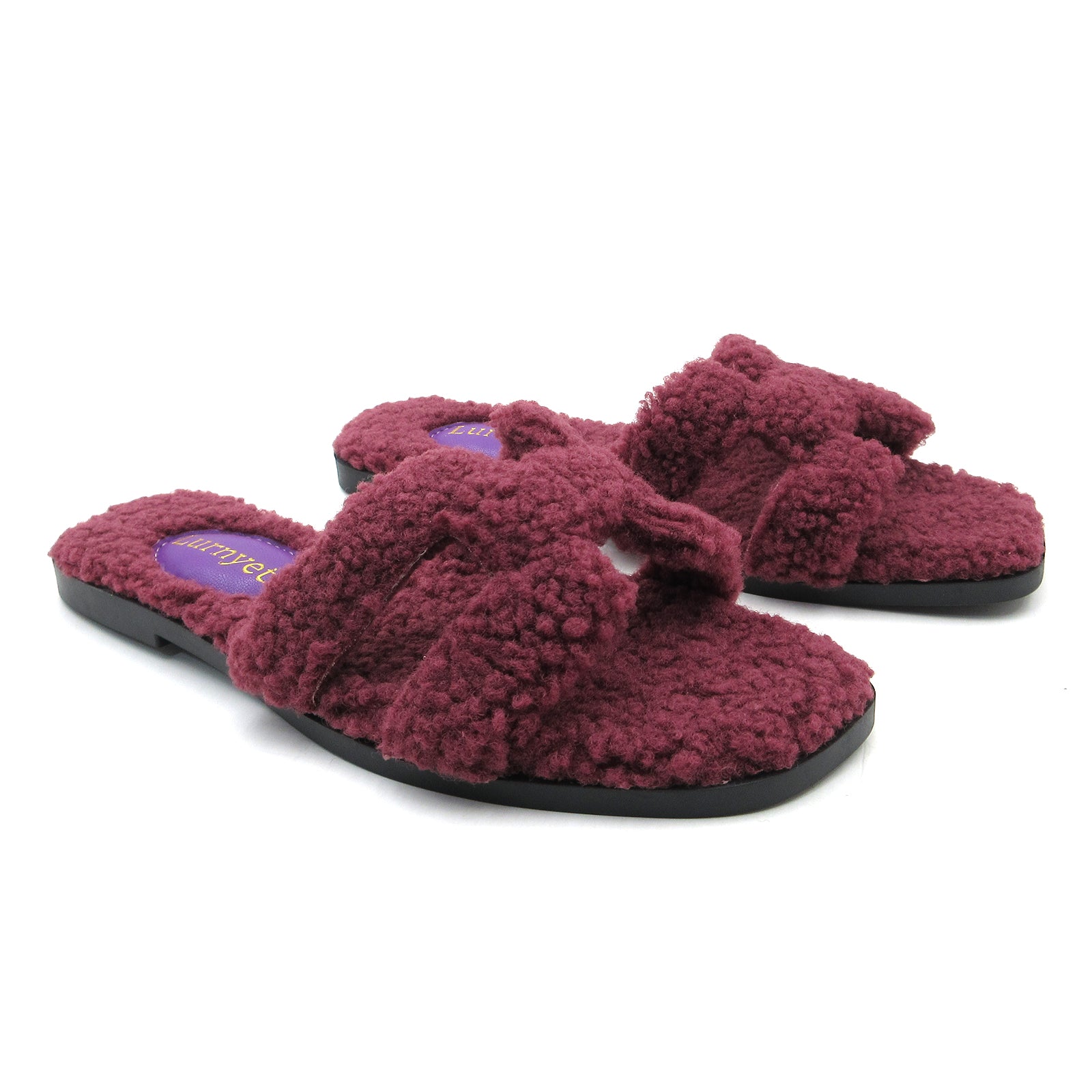 Women Furry Slipper Sandal with Warm Plush Lining for Indoor Outdoor