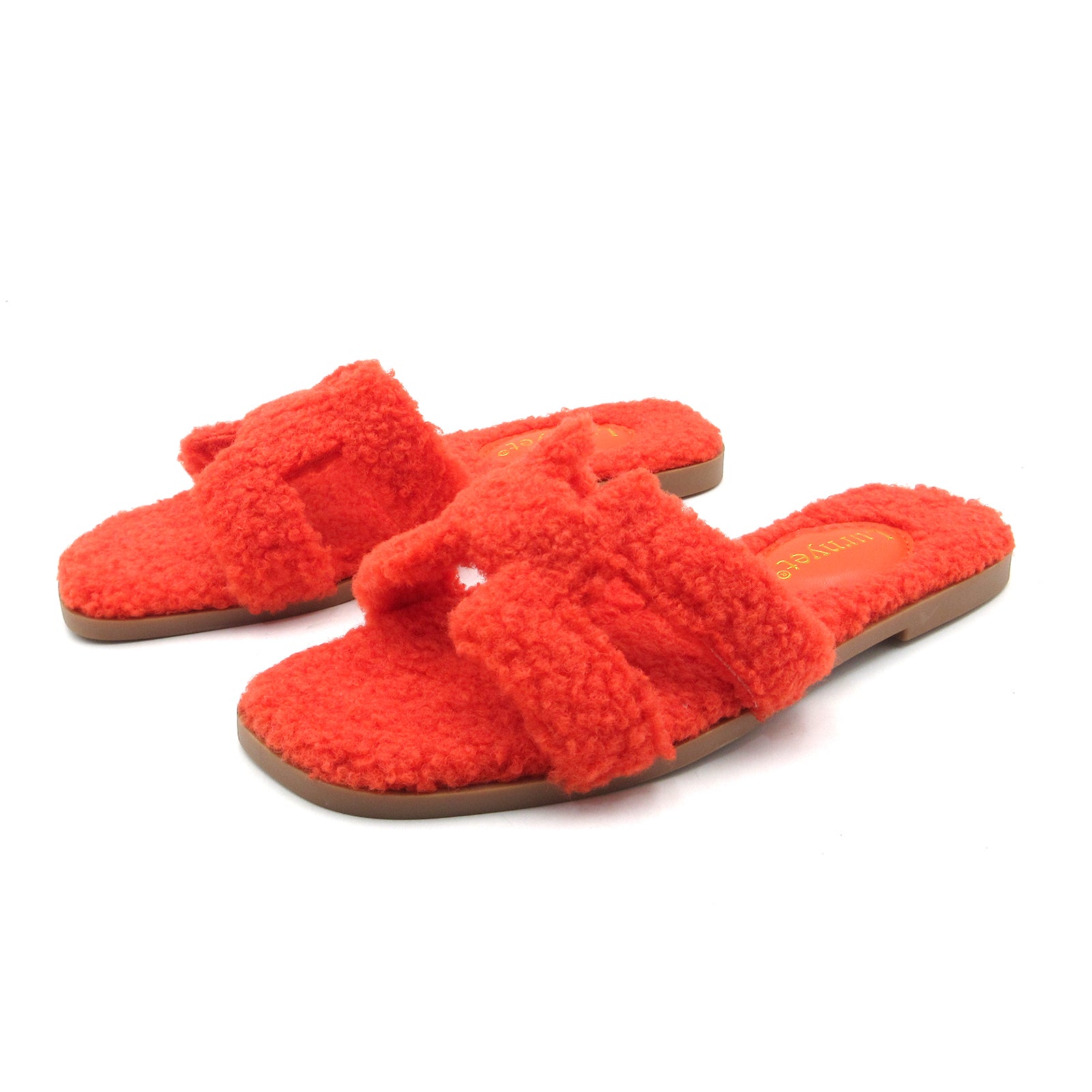 Women Furry Slipper Sandal with Warm Plush Lining for Indoor Outdoor