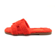 Women Furry Slipper Sandal with Warm Plush Lining for Indoor Outdoor