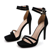 Women Double Ankle Strap High Heel Sandals Stiletto Platform Dress Shoes
