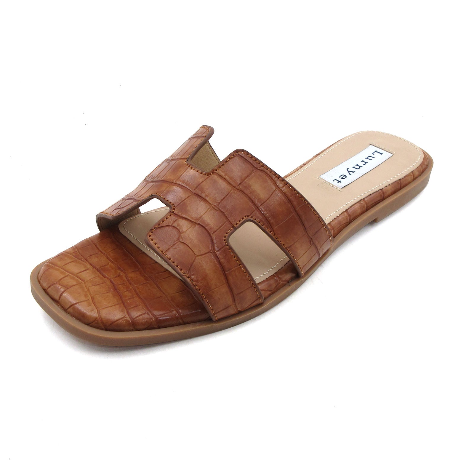 Women Cushioned Stone Pattern Flat Sandal