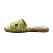 Women Cushioned Patent Rock Pattern Flat Sandals