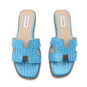 Women Cushioned Patent Rock Pattern Flat Sandals