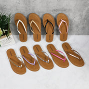 Lurnyet Women Comfor Cushion Thong Flat Sandal