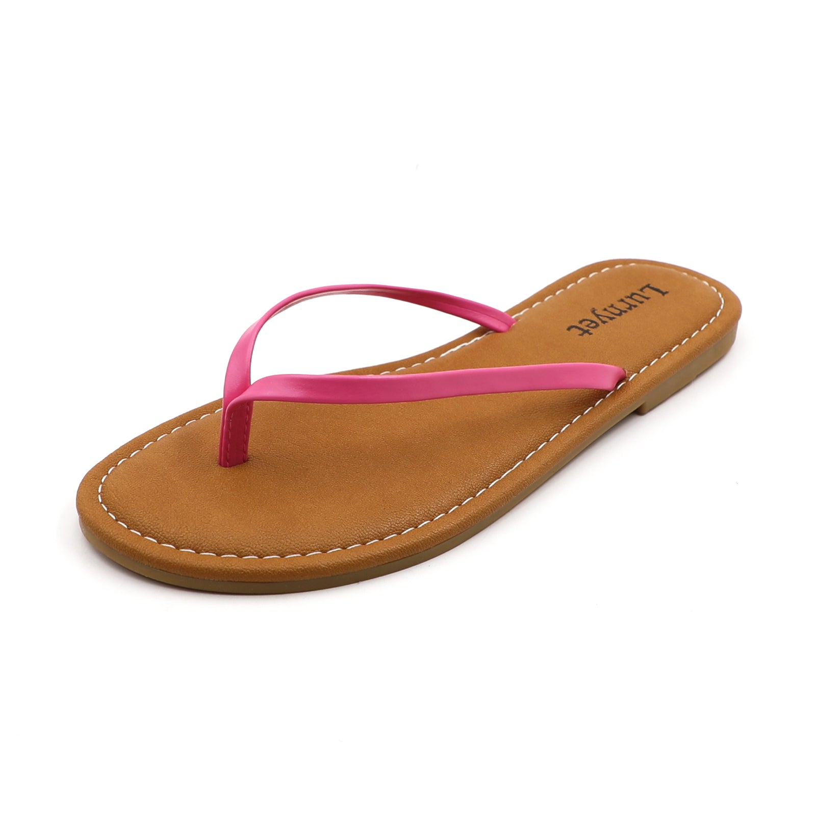 Lurnyet Women Comfor Cushion Thong Flat Sandal