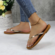 Lurnyet Women Comfor Cushion Thong Flat Sandal