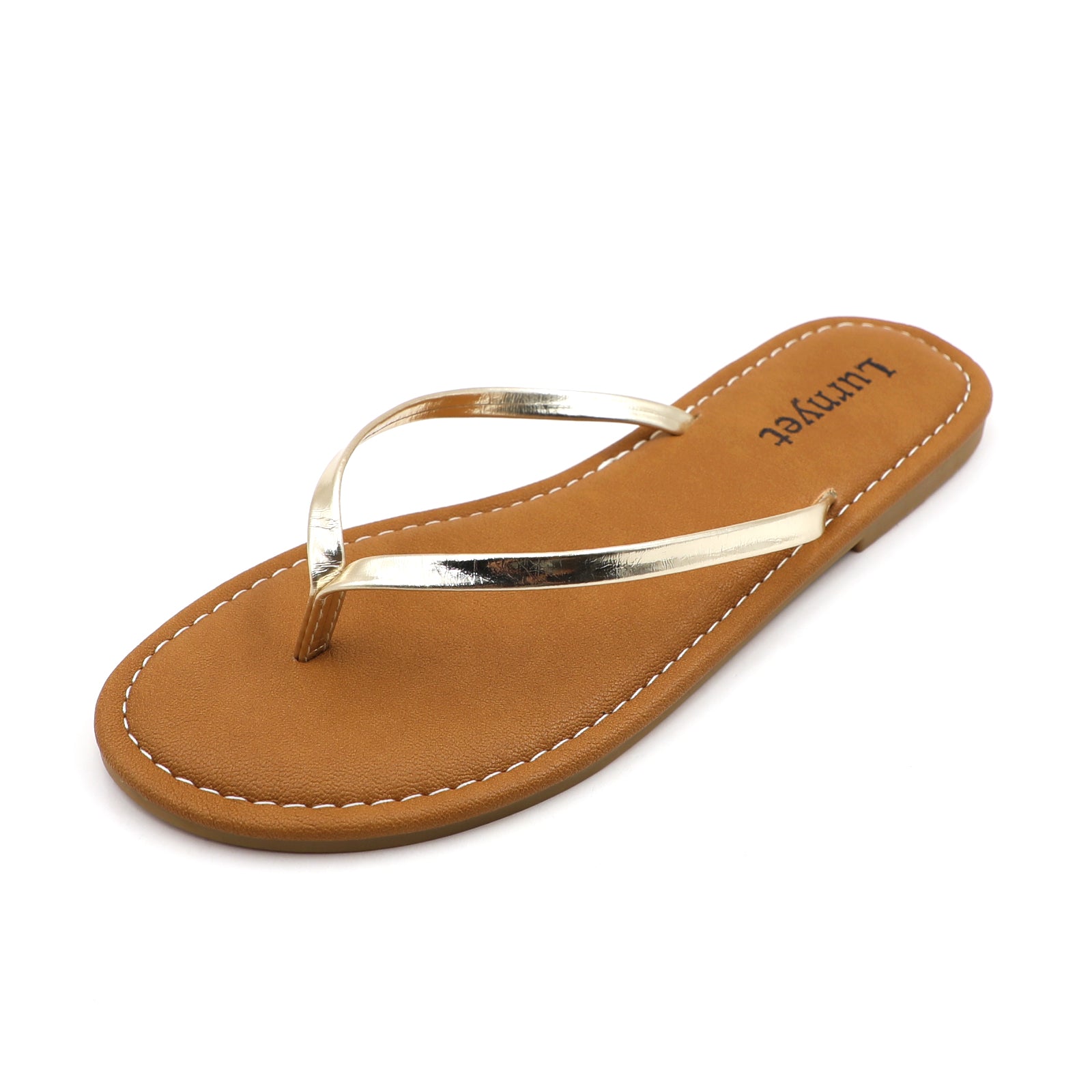 Lurnyet Women Comfor Cushion Thong Flat Sandal