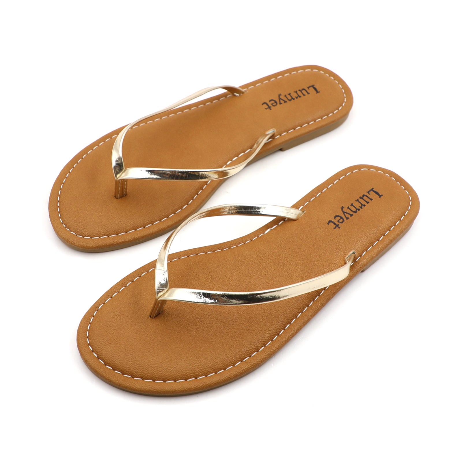 Lurnyet Women Comfor Cushion Thong Flat Sandal