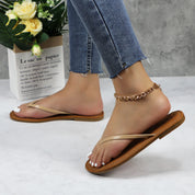 Lurnyet Women Comfor Cushion Thong Flat Sandal