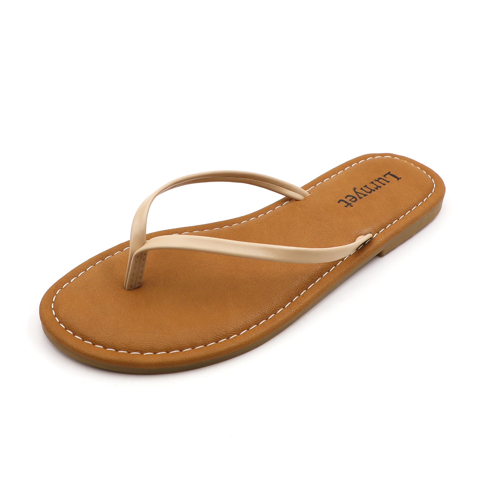 Lurnyet Women Comfor Cushion Thong Flat Sandal