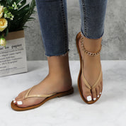 Lurnyet Women Comfor Cushion Thong Flat Sandal