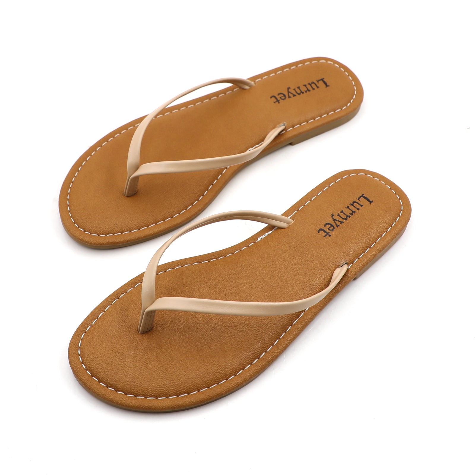 Lurnyet Women Comfor Cushion Thong Flat Sandal