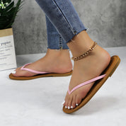 Lurnyet Women Comfor Cushion Thong Flat Sandal