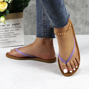 Lurnyet Women Comfor Cushion Thong Flat Sandal