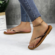 Lurnyet Women Comfor Cushion Thong Flat Sandal