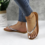Lurnyet Women Comfor Cushion Thong Flat Sandal