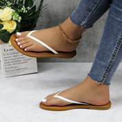 Lurnyet Women Comfor Cushion Thong Flat Sandal