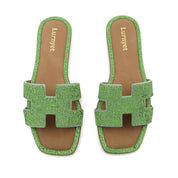 Women Rhinestone Embellished Flat Summer Sandal