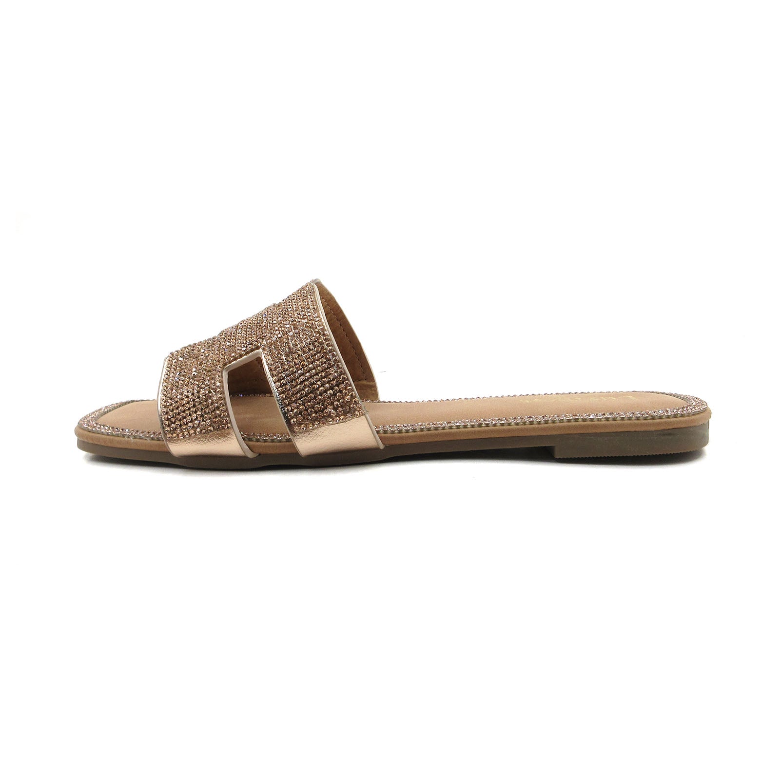 Women Rhinestone Embellished Flat Summer Sandal