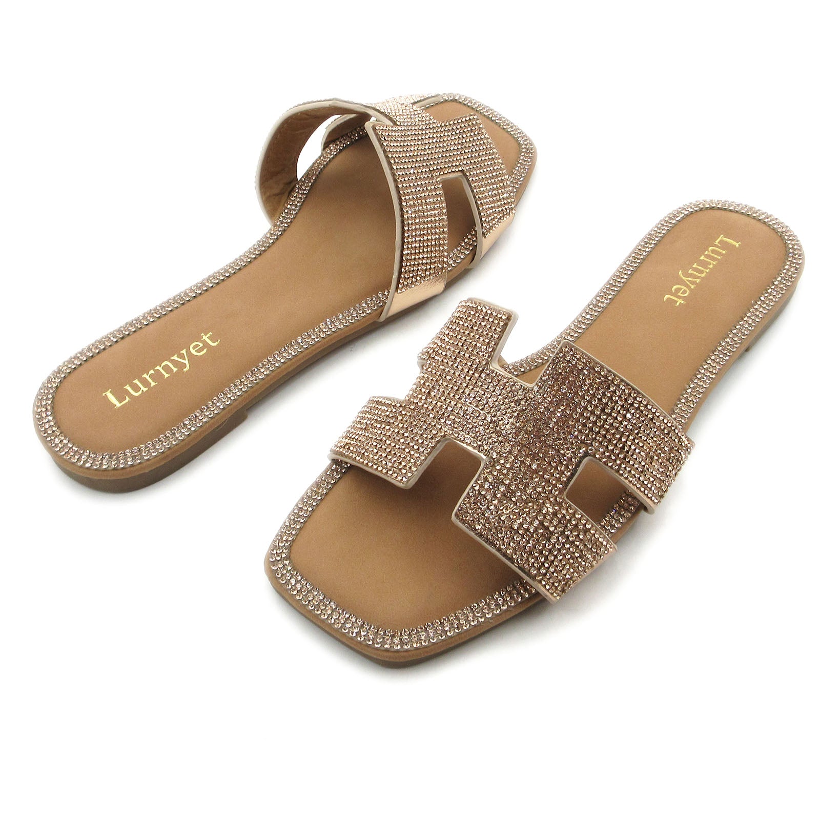 Women Rhinestone Embellished Flat Summer Sandal