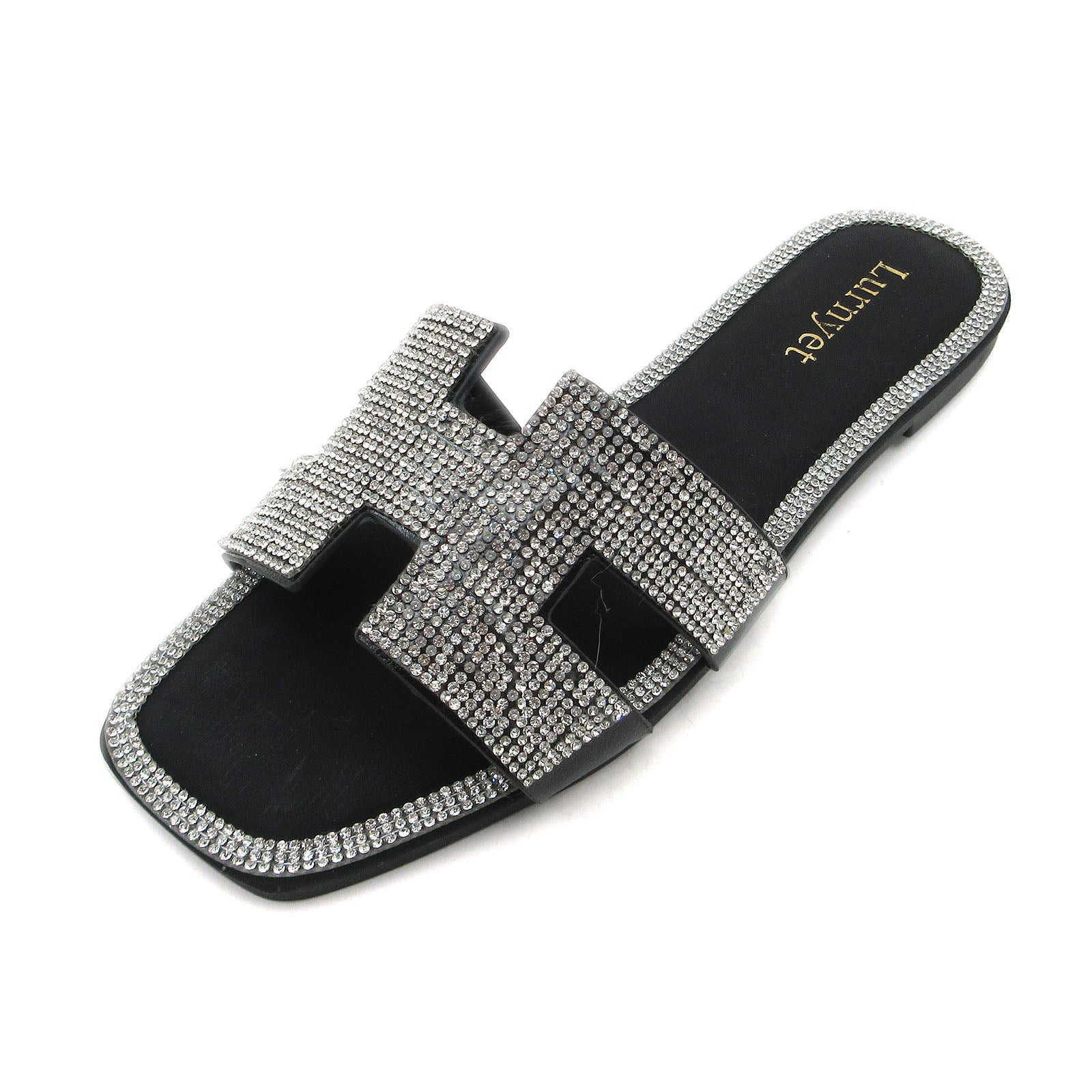 Women Rhinestone Embellished Flat Summer Sandal