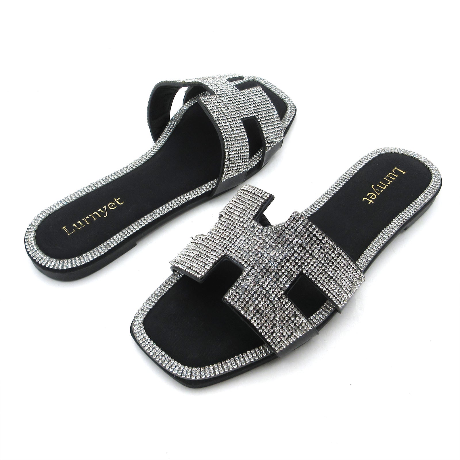 Women Rhinestone Embellished Flat Summer Sandal