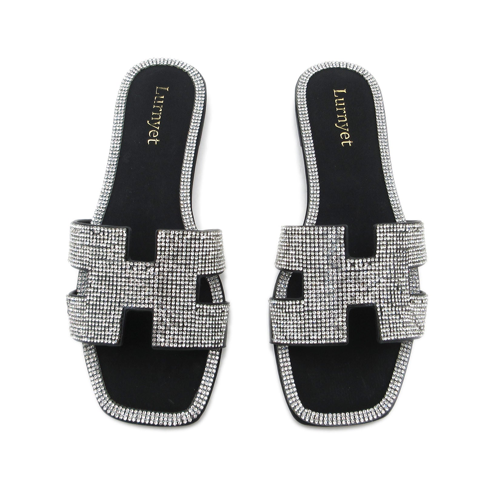 Women Rhinestone Embellished Flat Summer Sandal