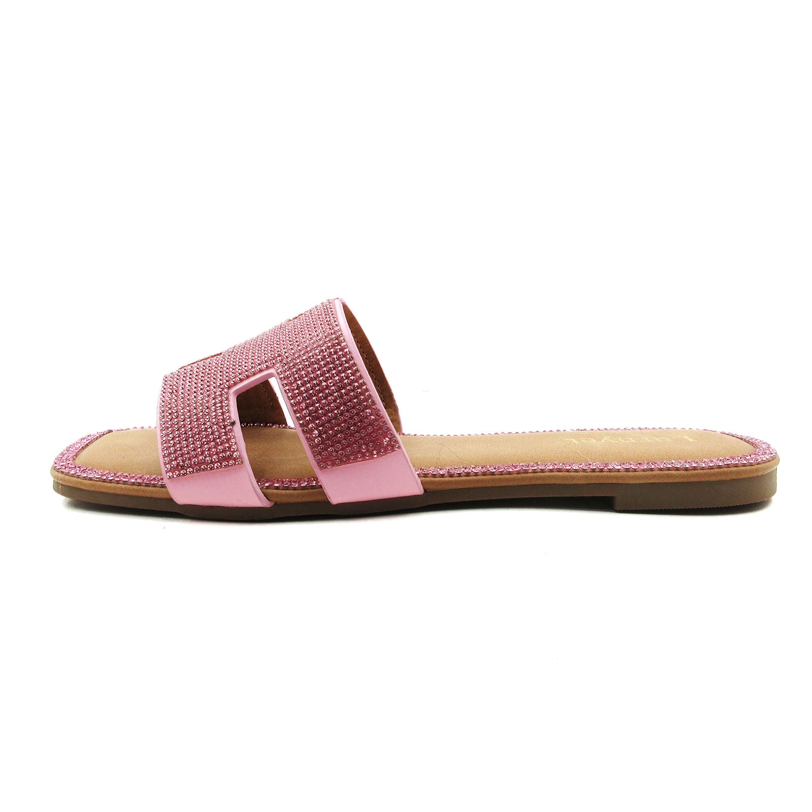 Women Rhinestone Embellished Flat Summer Sandal